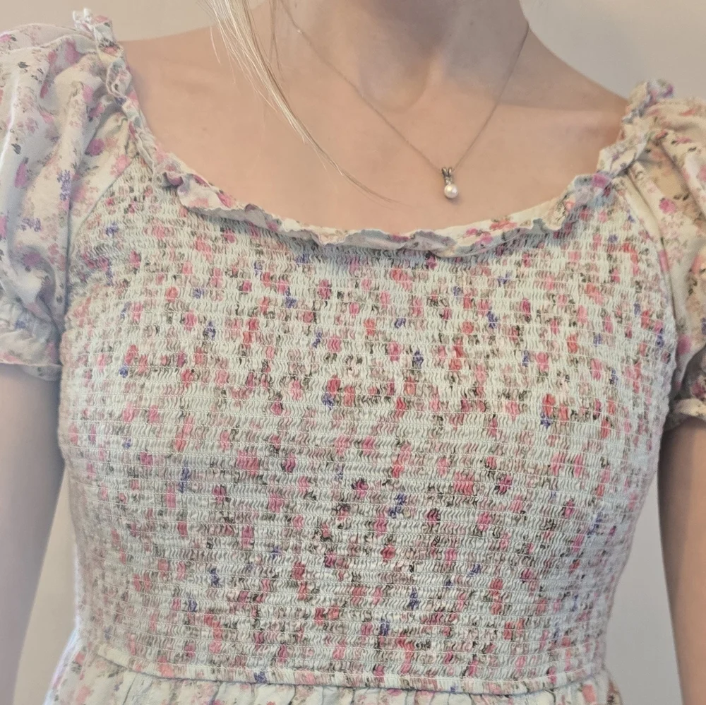 Romantic LoveShackFancy x Target floral mini dress 🌷 100% Cotton - Picture 7 of 16